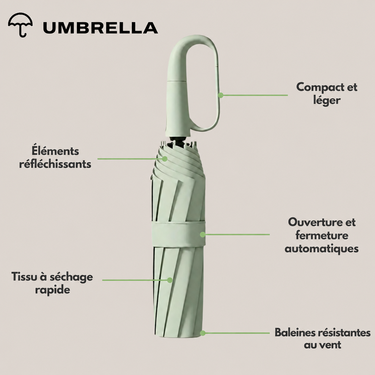 Pharelo — Parapluie tempête réfléchissant