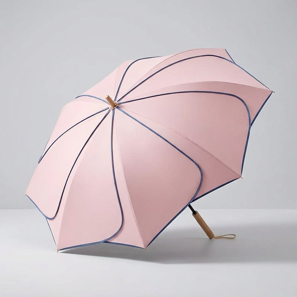 Pétale — Parapluie fleur poignée en bois