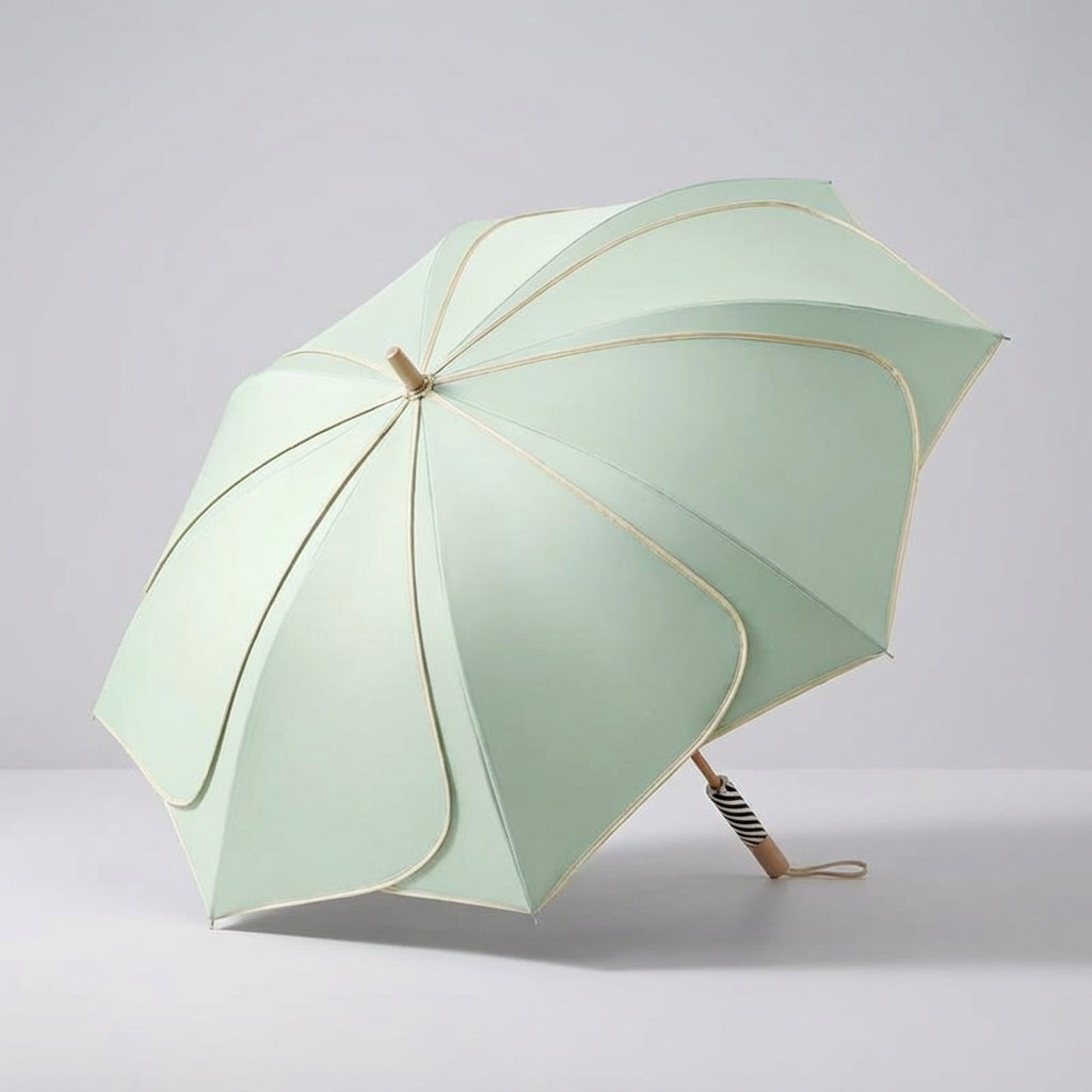 Pétale — Parapluie fleur poignée en bois
