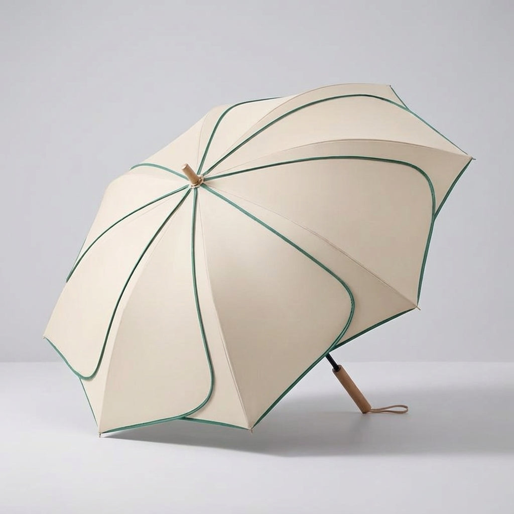 Pétale — Parapluie fleur poignée en bois